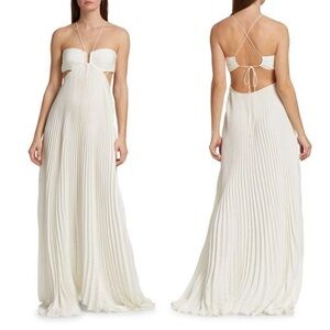 NWT A.L.C. Moira Satin Pleated Maxi Dress Size 0 $795